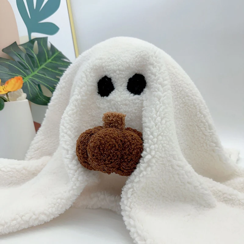 

The Ghost with Pumpkin Pillow Halloween Pumpkin Ghost Doll Throw Pillow Cushion Car Accessories Kawaii 28X33CM