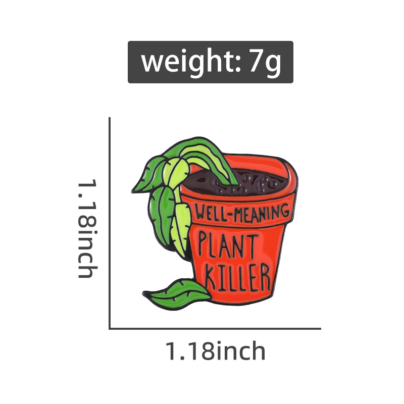 Эмалированные заколки-убийца растений значки в горшке забавные растения