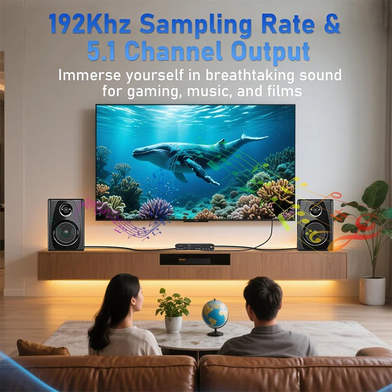 Фото Аудиоконвертер 192 кГц eARC/ARC: HDMI eARC в 7.1-канальный HDMI (только аудио) + SPDIF + R/L + 3,5 мм для подключения телевизора к саундбару/усилителю №4
