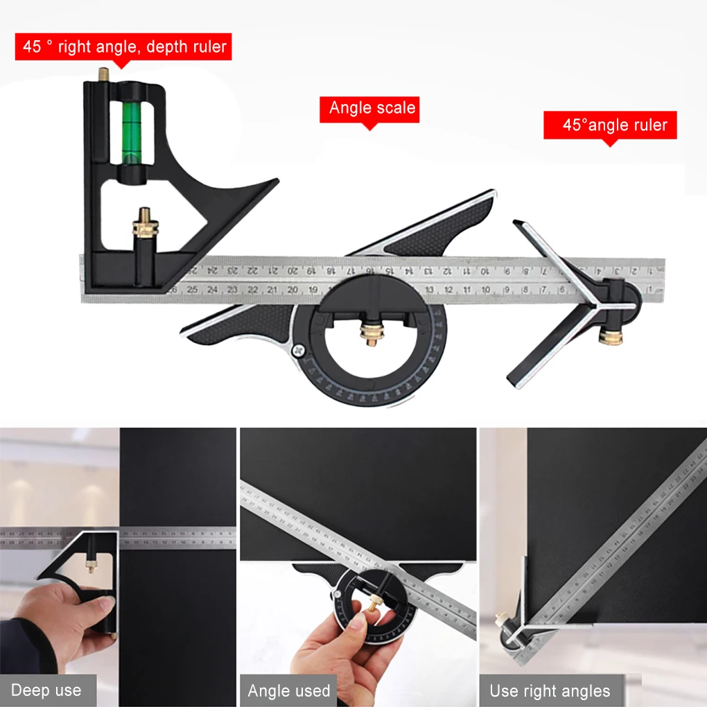 

Square Angle Ruler Stainless Steel Accurate Sliding Rulers Measuring Tool
