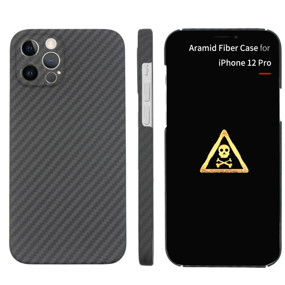 

Aramid Fiber Case for iPhone 12 Pro Fine Camere Coverage Carbon Fiber Cover Super thin light Business iPhone 12Pro Cover Shell