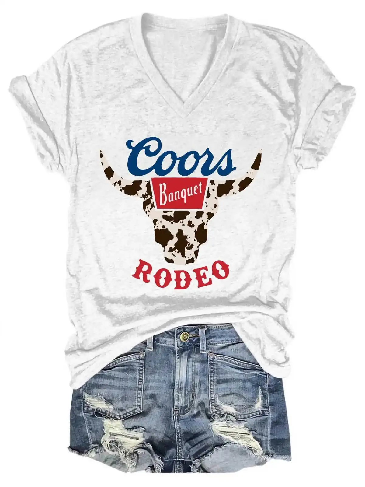 

Женская футболка с V-образным вырезом