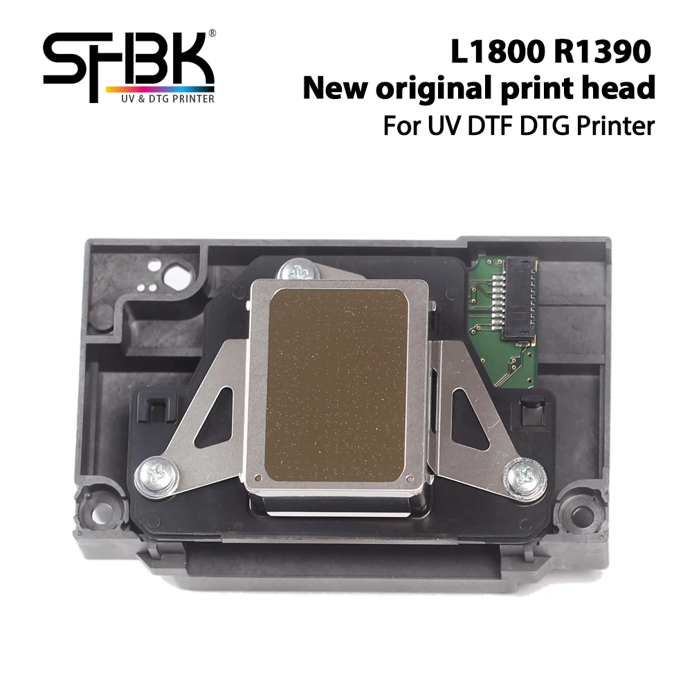 Фото 100% новая оригинальная печатающая головка для принтеров Epson L1800 A3 UV DTF DTG, модель R1390 1400, новая зеленая версия, печатающая головка для DTF-печати. №1