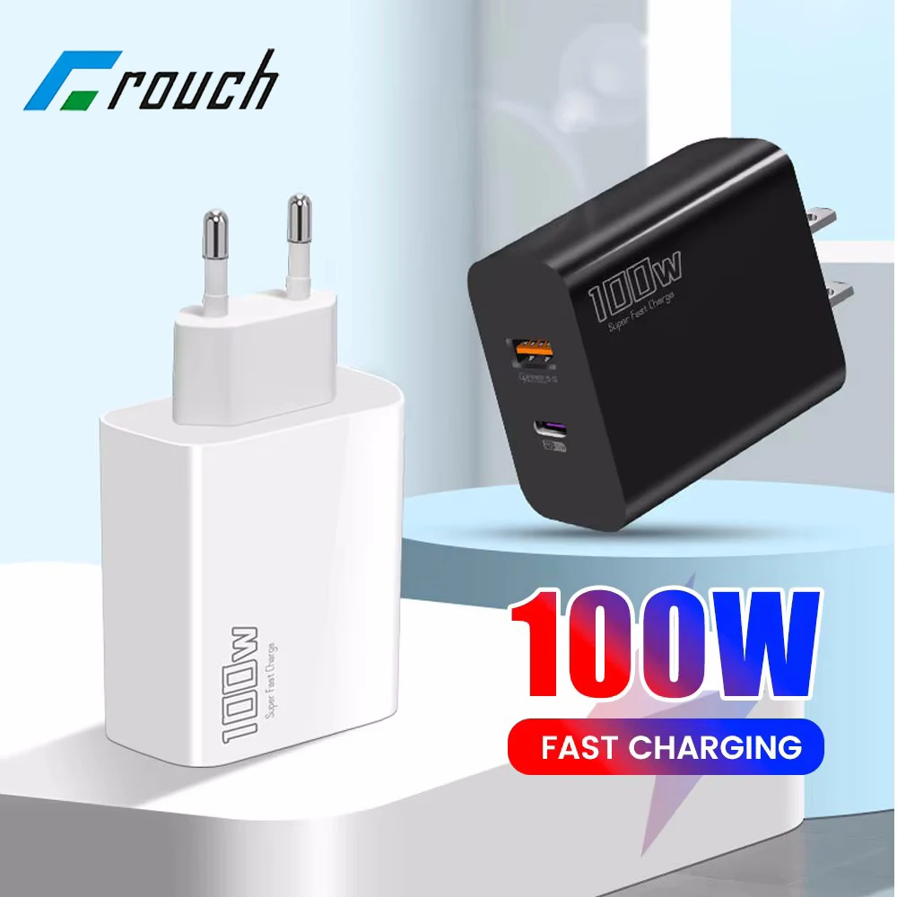 Сетевое зарядное устройство с поддержкой быстрой зарядки и USB Type-C, 100 Вт