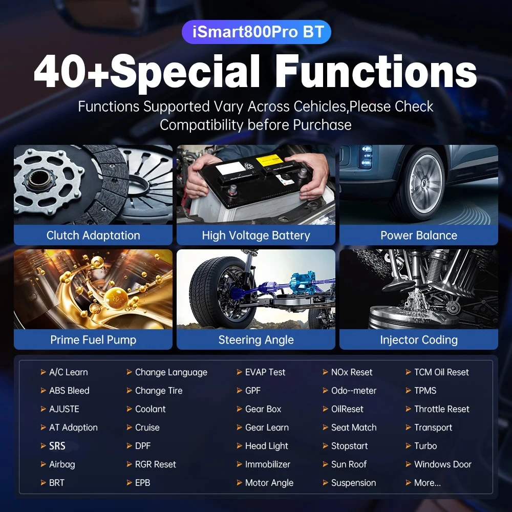 Фото VIDENT iSmart800Pro BT автомобильные диагностические инструменты OBD2 сканер Bluetooth 40, функция сброса, программатор ключей, активный тест с CAN FD и DOIP №5