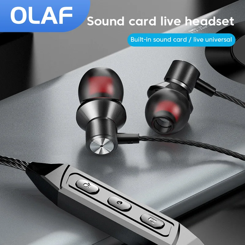 

In Ear Type-c Digital Headphones With Subwoofer Sound Card Earplugs Surround Stereo Wired Earphones With Microphone For Phones