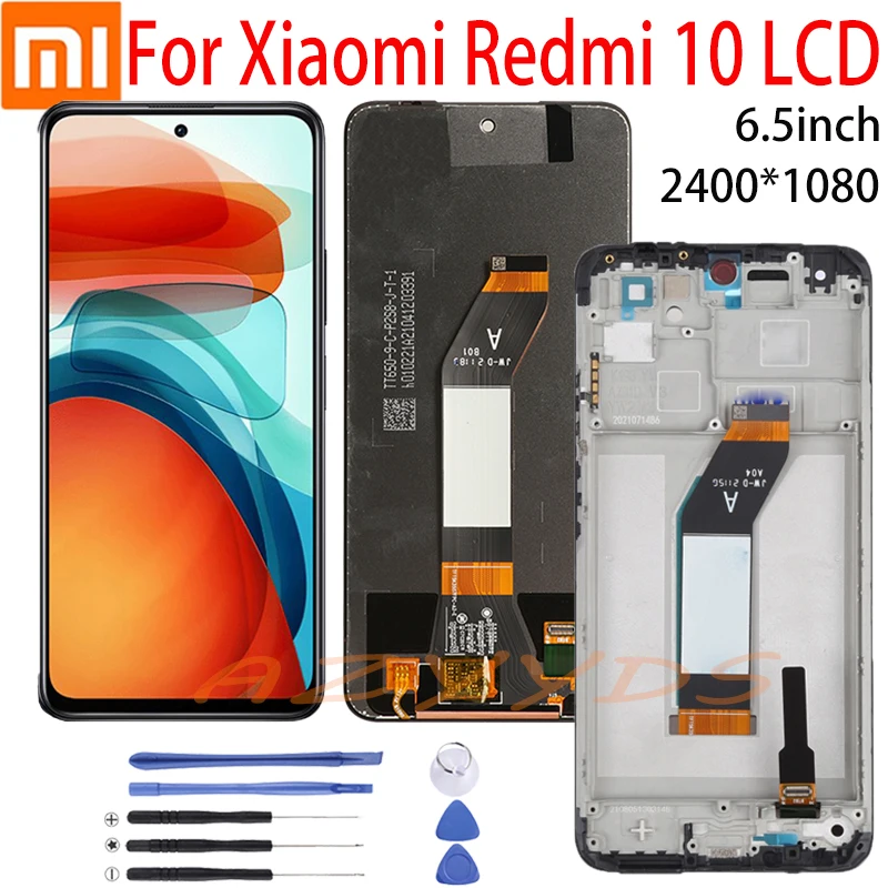 

Original For Xiaomi Redmi 10 / 21061119AG LCD Display with Frame Touch Panel Screen Digitizer Assembly Pantalla For Redmi 10 LCD