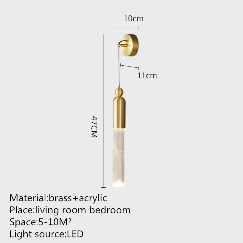Современный латунный настенный светильник ULANI комнатный Золотой бра