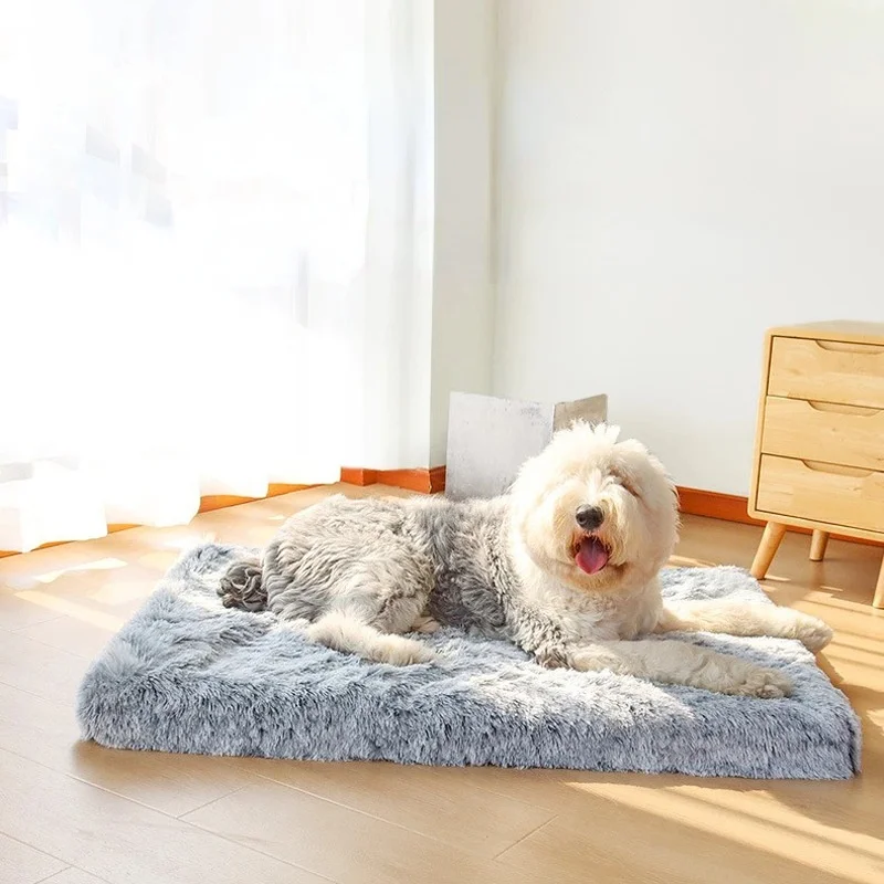 

Warm Pet Bed Long Plush Sofa Mat Foam Rectangular Cat Dog Pads for Small Middle Large Dogs Cats Winter Sleeping Nest House