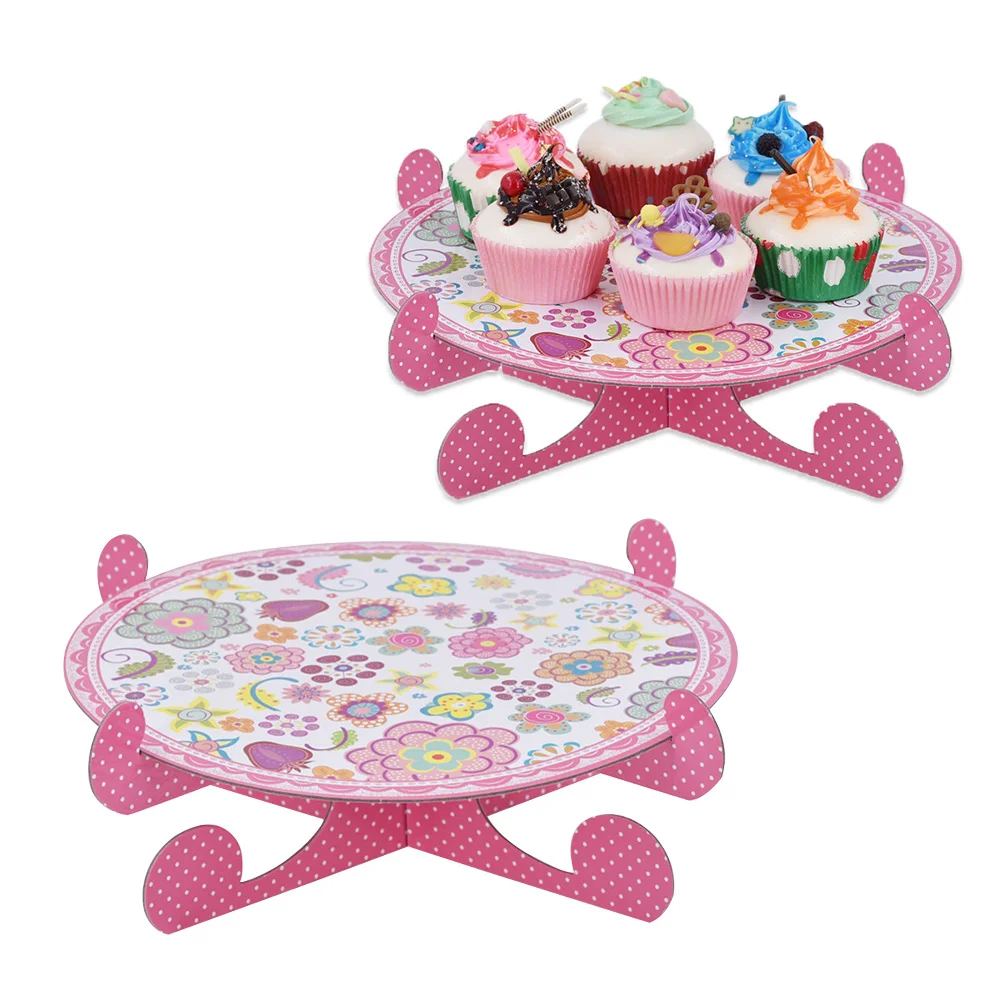 

Collapsible Paper Cake Stand One-Tier Round Cupcake Snack Storage Rack Stand Tray Wedding Birthday Party Supplies )