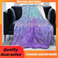 mandala throw blanket%ef%bc%8cpurple mandala floral throw blanket for women soft lightweight flannel fleece air conditioner blankets