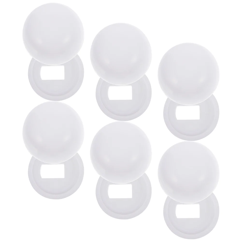 

6 пар пластиковых круглых колпачков для болтов унитаза, винтовая отделка унитаза для нижней части сиденья, напольной чаши, винтов, белые пластиковые детали