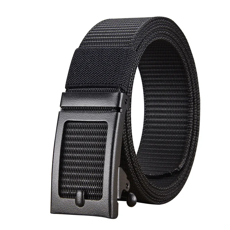 New Design Men Weave Nylon Belt Fashion Alloy Automatic Buckle Men Belt Outdoor Tactic Men and Women Canvas Casual Belt