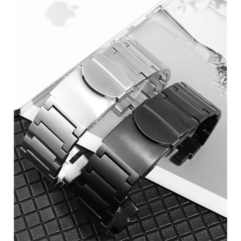 Replacement Watch Strap Male And Female Swatch17/19/23mm Stainless Steel Watchband With Toothed Interface