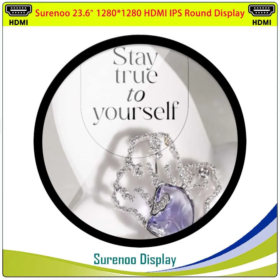 Фото Surenoo 23,6 дюйма 1280*1280 HDMI-совместимый MIPI круглый круглый IPS TFT ЖК-модуль Экран Панель дисплея BOE_DV236FBM-N00 №4