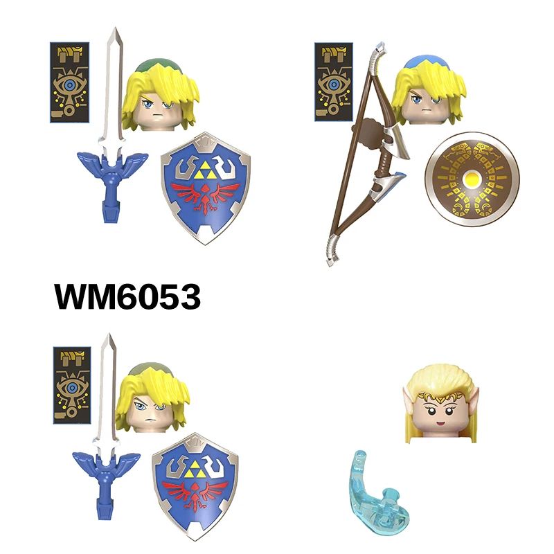 

4Pcs/Set WM6053 The Legend of Zeldaed Princess Linked Anime Cartoon Dolls Mini Action Toy Figures Assemble Bricks Toys Kids Gift