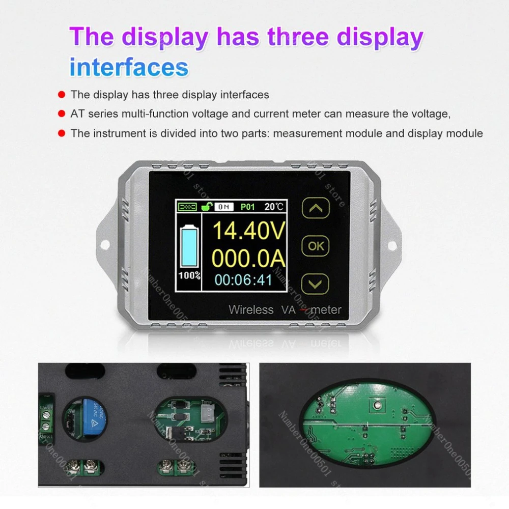 Беспроводной измеритель напряжения и тока VAT1030 100 в 30 А модуль мониторинга