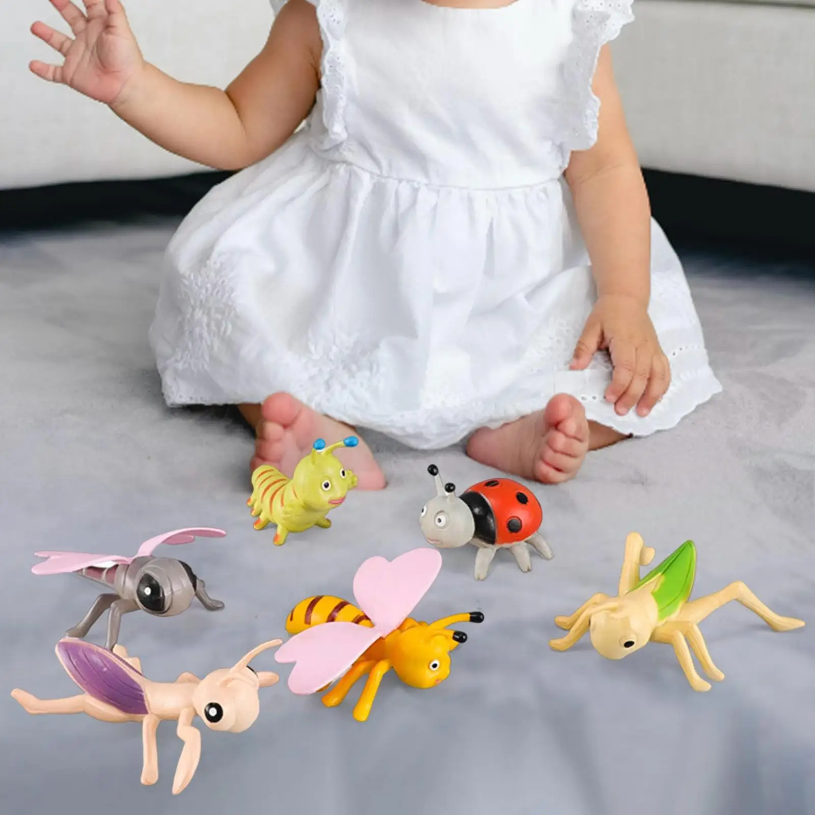 

6 Pieces Animals Model Playset Children Toy Simulation Halloween Prop Birthday Gift Theme Party Tabletop Decors Party Tricks Toy