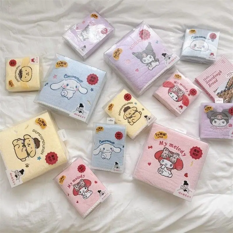 Полотенце с рисунком аниме Sanrio банное полотенце для тела Hellokitty Kuromi Melody мягкое рук