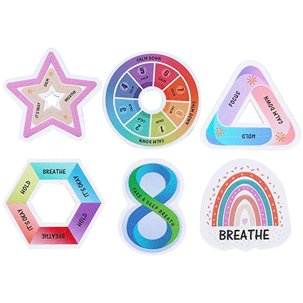 

6 Pcs Sensory Stickers Decompression Phone Back Calm Stress Reliever Colorful Uneasy Pvc Student