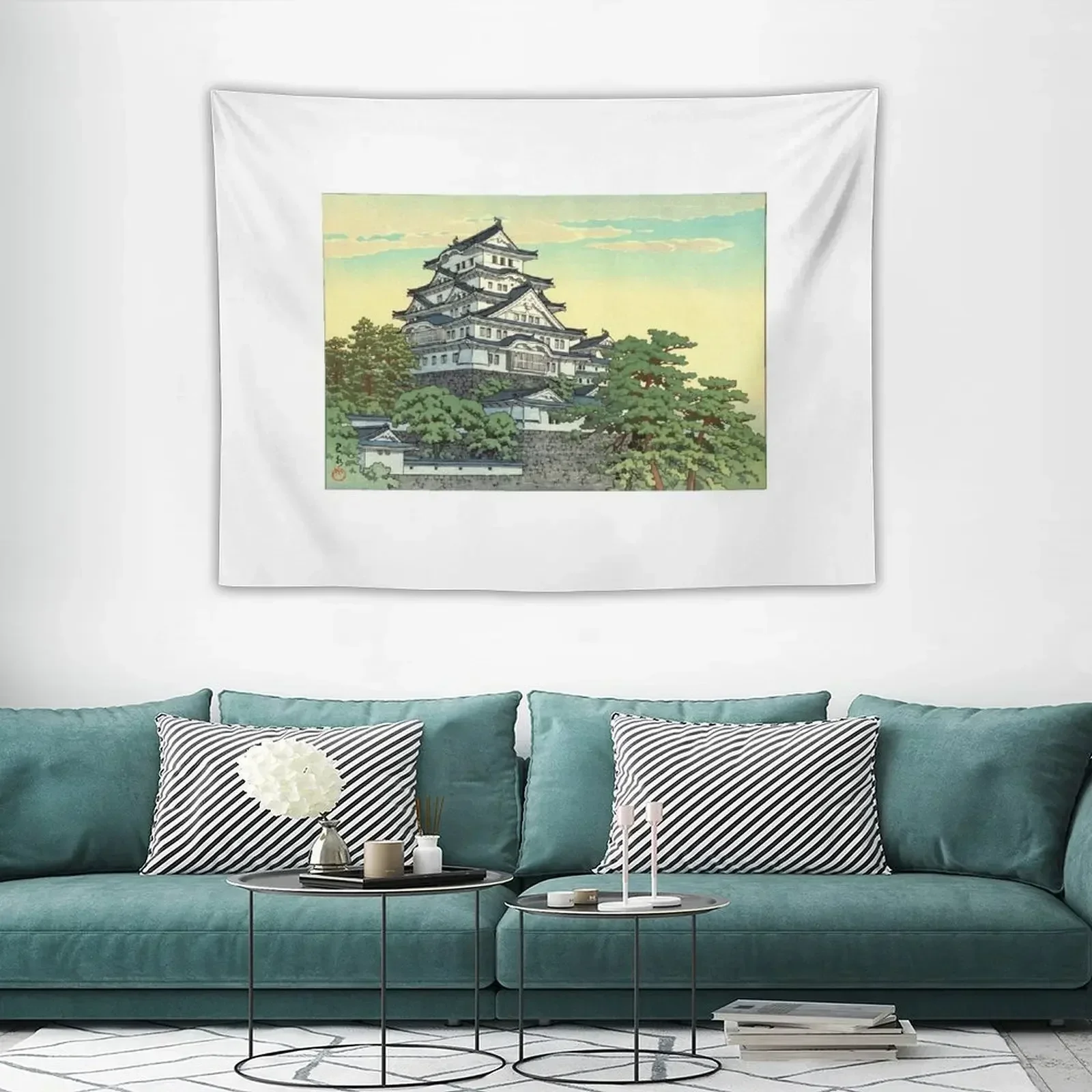 Kawase Hasui Pacific Transport Lines Himeji Castle Гобелен Украшения для спальни Аксессуары домашнего