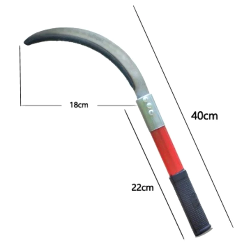 

Agricultural Garden Manganese Steel Sickle Seedling Tool Anti-slip Handle Harvesting Rice Sharp Blade Weeding Open Knife Sickle