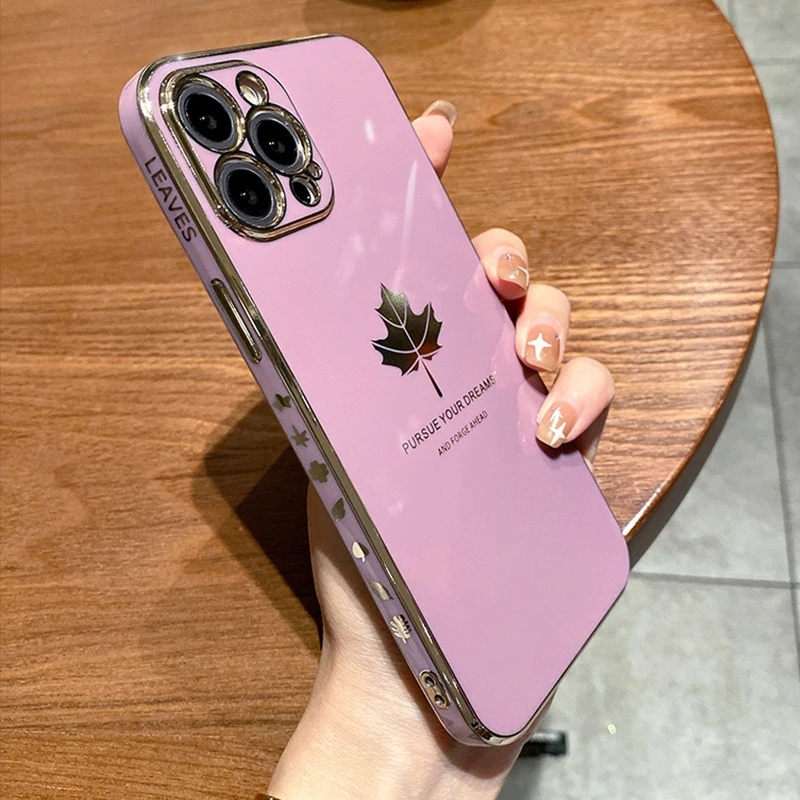Luxury Pattern Plating Soft Cover Case For iPhone 14 11 12 13 Pro Max XS XR X 7 8 Plus 12 Mini Case Anti-knock Protective Caqa