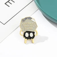 mental health awareness enamel pin badge stronger than you think totoro dust sprite small stone brooch for kids studend woman