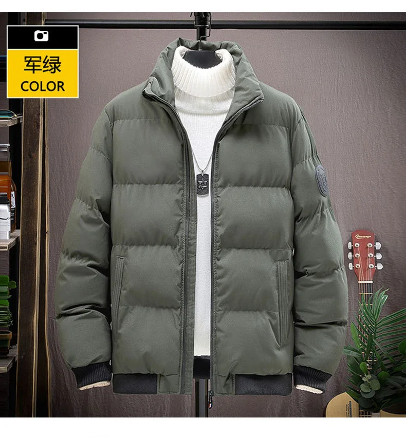Men Cotton Padded Jacket Men 2022 Winter New White Warm Fashion Parka Coat Mens Casual Windproof Soft Shell Parka Jacket For Men