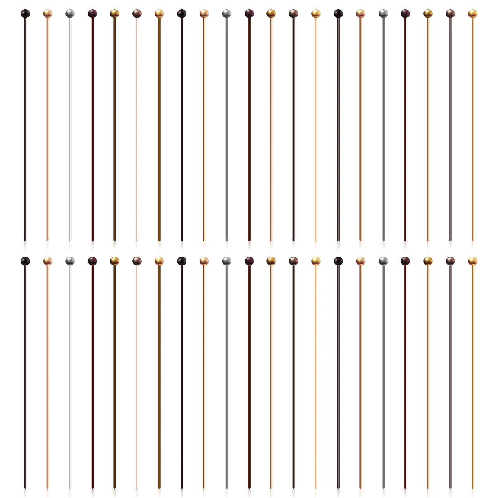 200 Pcs DIY Ball Needle Craft Needles Jewelry Making Beaded Earrings End Metal Copper Earring-making
