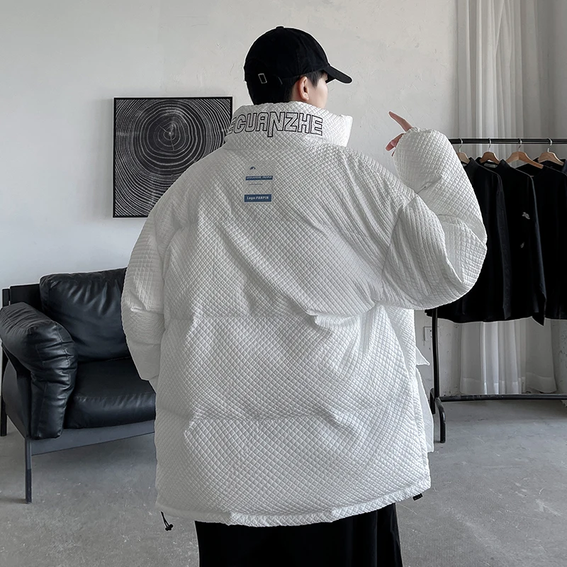 Winter New Men Parkas Down Padded Jacket Street Oversized Cotton Jacket Hip Hop Fashion Thick Warm Coat Outwear Windproof Jacket