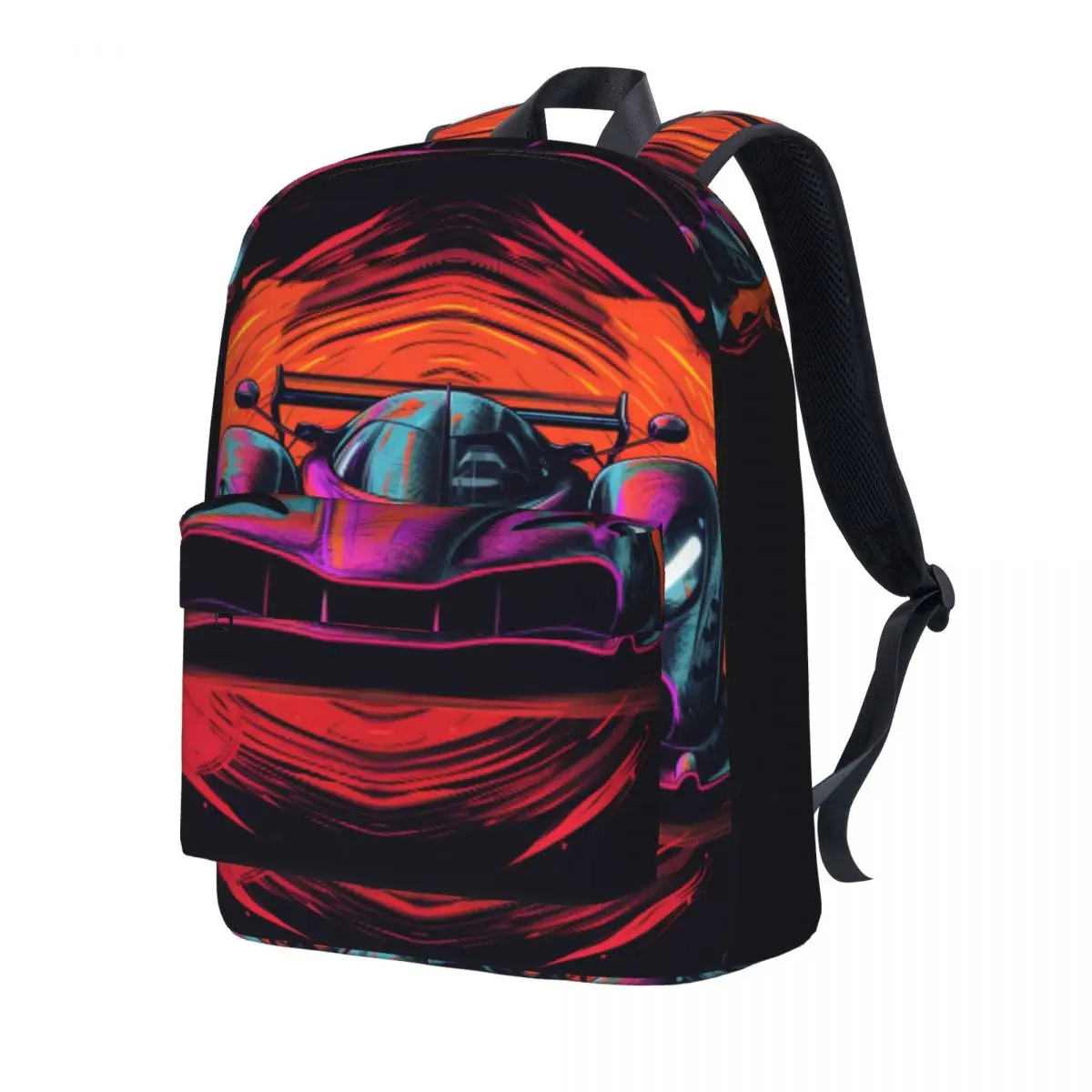 

Dazzling Sports Car Backpack Vintage Vibrant Tones Fun Backpacks Men College Soft High School Bags High Quality Rucksack