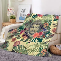 buddha 3d printed fleece blanket indian buddhist flannel blanket for bedroom office nap fluffy blanket