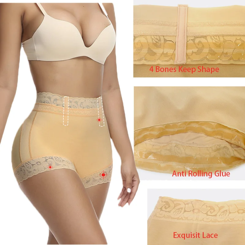 Dimmkof Butt Lifting Shapewear Shorts for Women Tummy Control Lifter Lace Fajas Colombianas Panties