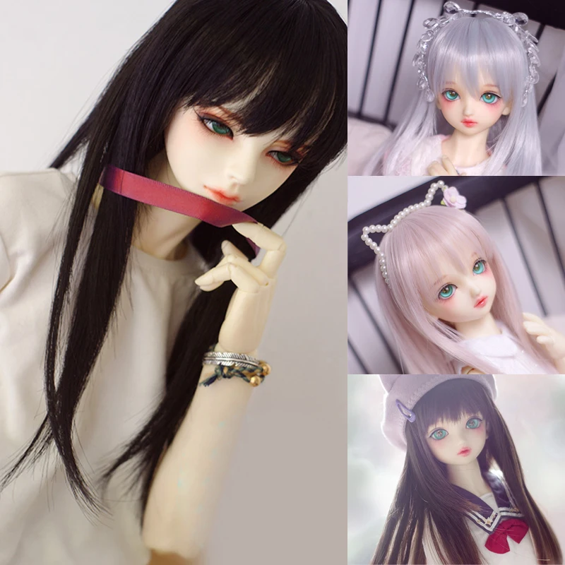 

D03-P591 children toy BJD DD SD MSD 1/6 1/4 1/3 doll's Photo props Accessoriess Long straight hair with broken bangs 1pcs