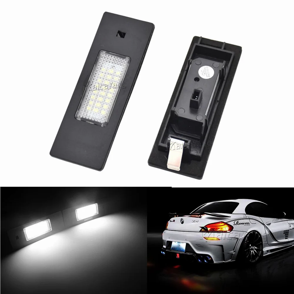 

For BMW 1 6 Z Series E81 E87 E87N F20 F21 E63 Car Lights Source No Error Auto Lamps 2Pcs LED 24SMD License Number Plate Light