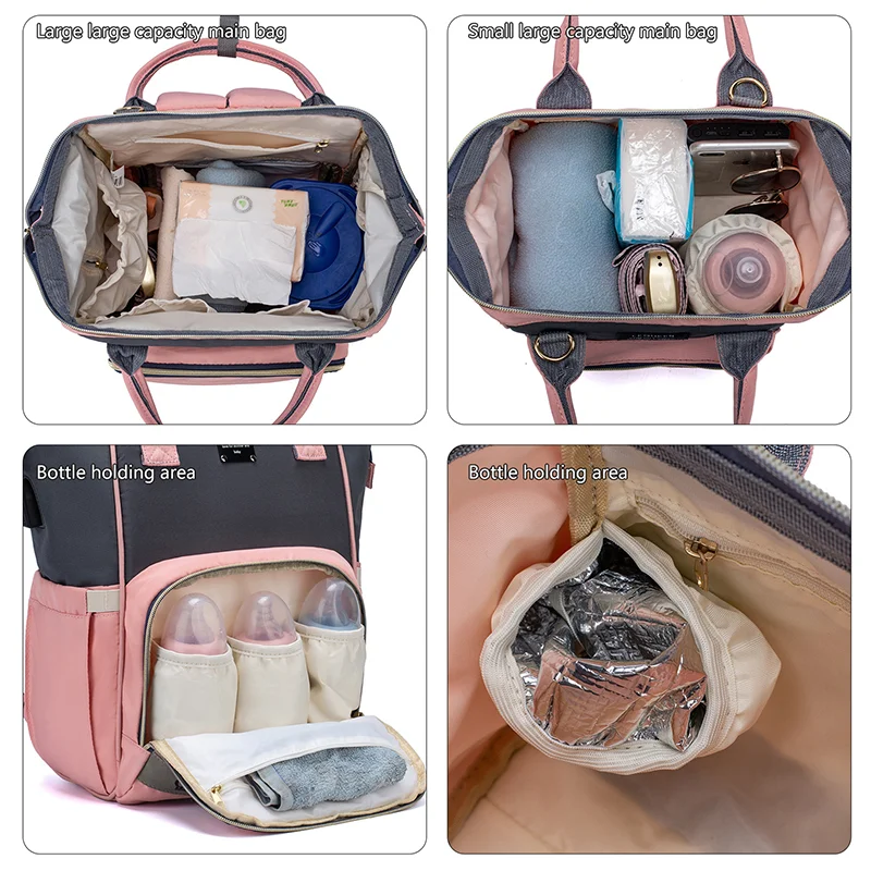 New Style 3pcs Mommy Multifunctional Portable Diaper Mommy Bag Folding Baby Travel Large Backpack Baby Bed Diaper Changing Pad