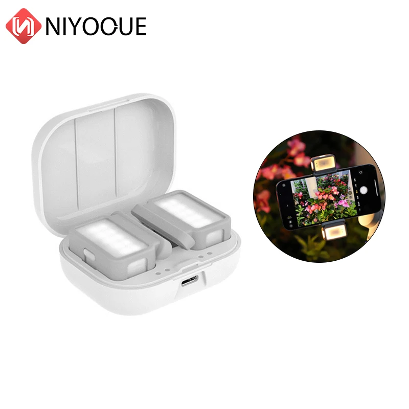 

Tri-color Dimmable Two-way LED Video Light with Charging Case Fill Lamp Accessories for DJI OSMO Mobile SE/6/OM 5/4/4 SE