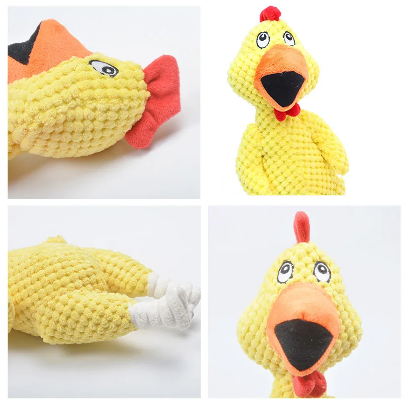 

Pets Dog Toys Screaming chicken Squeaky Sound Funny Plush Chew Toy Small Medium Dogs Interactive Corduroy toy puppy accessories
