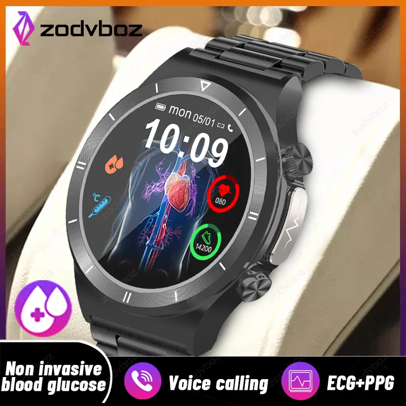 

ECG+PPG Blood Sugar Smart Watch Men HD Voice Calling Sport Watches IP68 Waterproof Smartwatch For Xiaomi Huawei Glucometer Women
