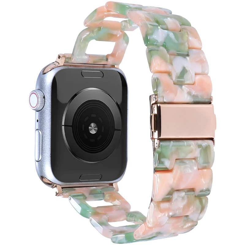 Resin Strap For Apple Watch 8 7 45mm 41mm 6/SE/5/4 44mm 40mm band wristband for iwatch Ultra 49mm 38 42mm woman bracelet correa