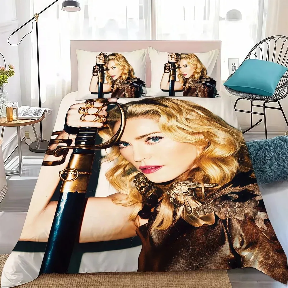 Фото Комплект постельного белья Singer M-Madonna: односпальный, двуспальный, королевский размер, для взрослых и детей, с пододеяльником, в стиле аниме и игр, набор простыней №4