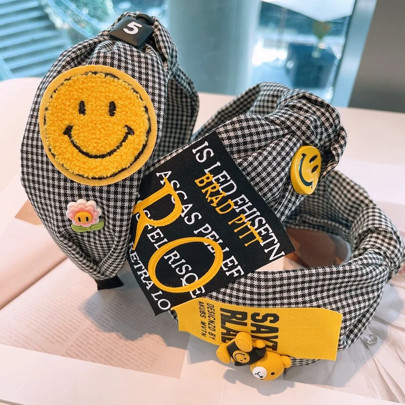 Женские ободки для волос с рисунком Ffashion Smile, корейские аксессуары для волос, модные милые повязки для волос, Оптовая продажа