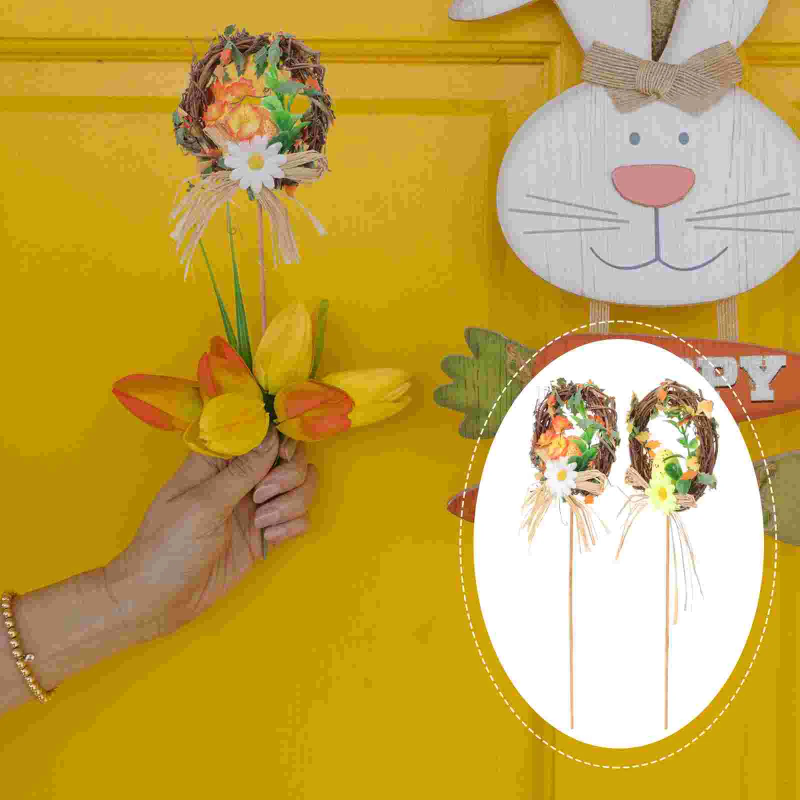

Wreath Easter Decor Home Pendant Festival Door Delicate Garland Party