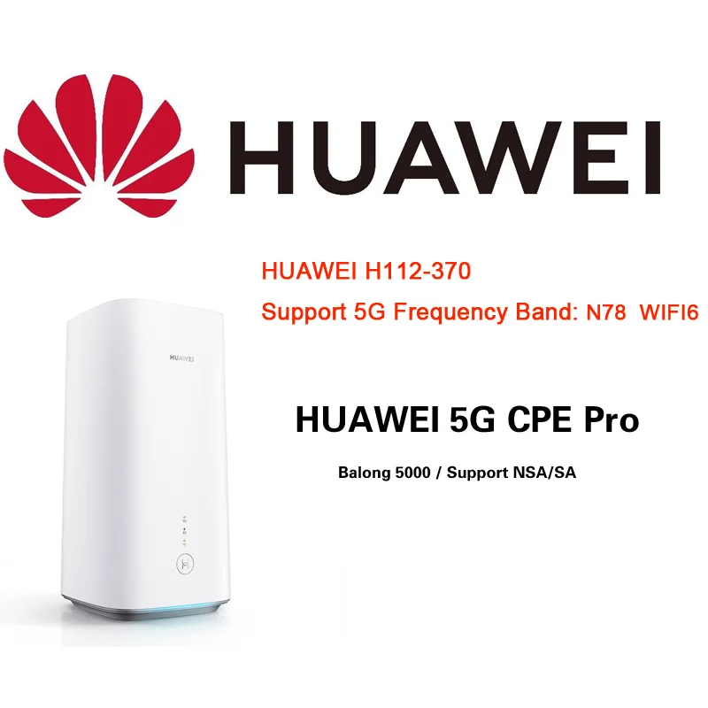 

Original Unlocked HUAWEI H112-370 5G 4G CPE Pro With Sim Card Wireless Modem Mobile Wifi Pro Support LTE N78 NSA