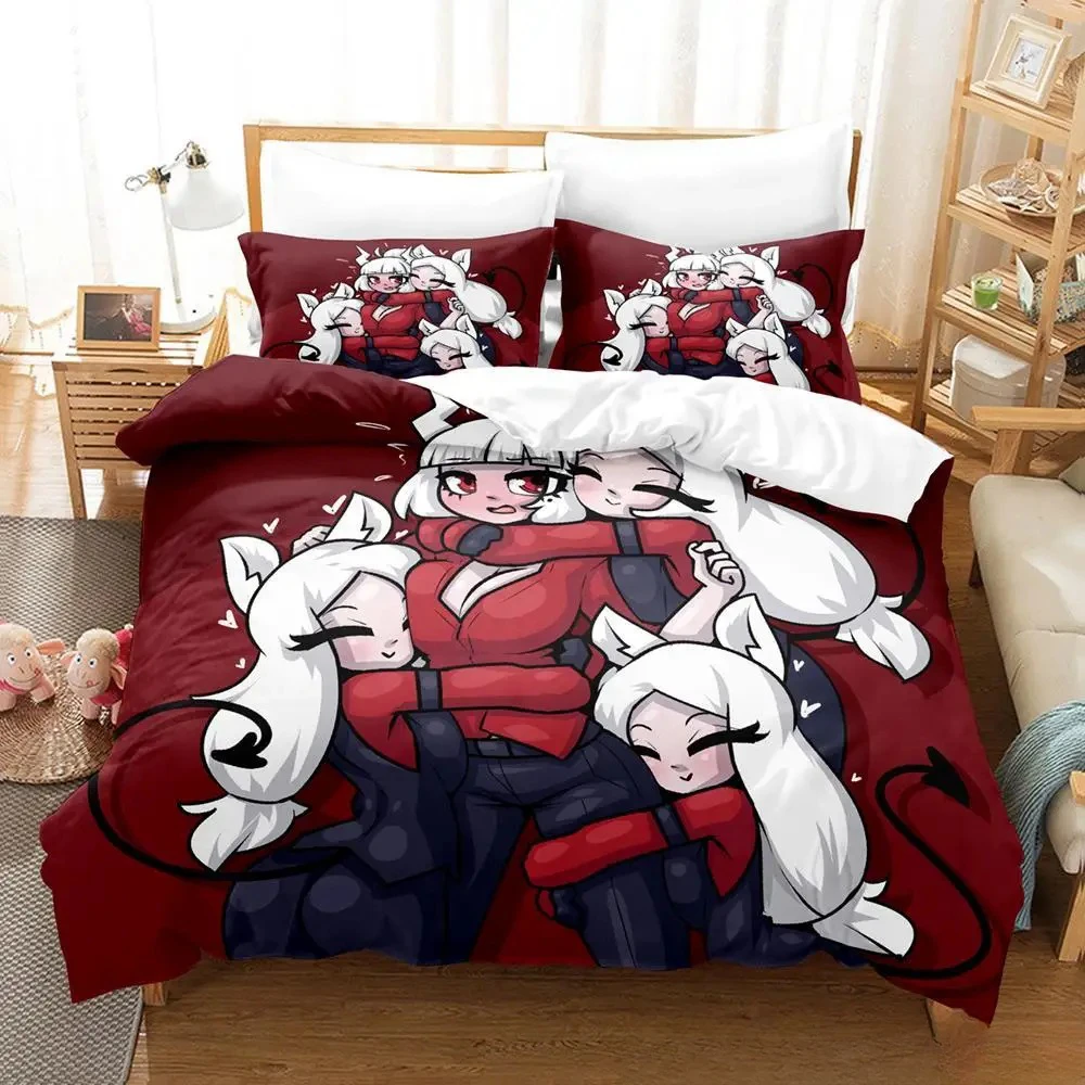 Anime Game Helltaker Bedding Set Duvet Cover Bed Quilt Pillowcase Comforter king Queen Size Boys Adult Home Textiles