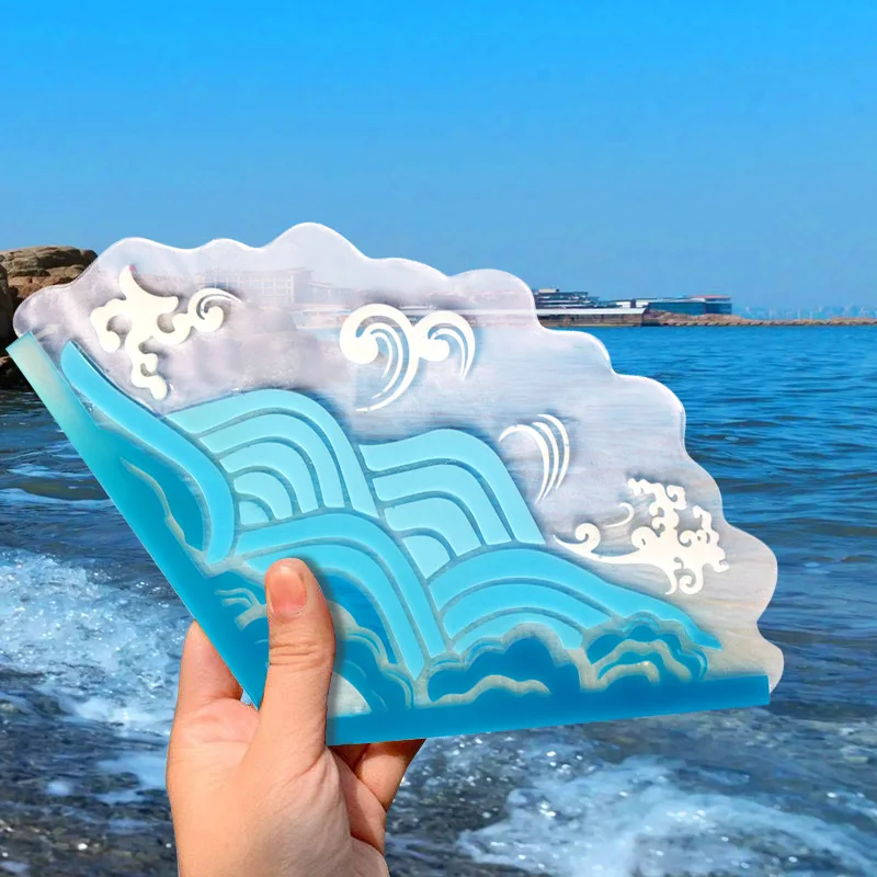 Diy китайский складной веер силиконовая форма павлин благоприятные облака