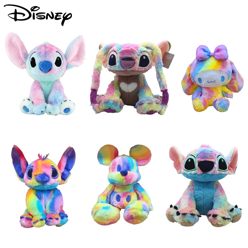 

Disney Stitch Mickey Mouse Animation Creative Rainbow Stitch Plush Kawaii Plush Toy Devil Doll Room Decorations Children's Toys