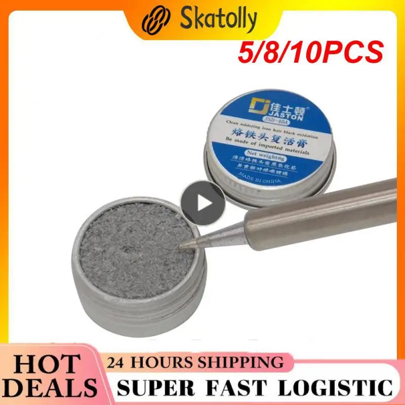 

5/8/10PCS Refresher Solder Electrical Soldering Iron Tip Non-stick Tin Lead-free Cleaning Welding Clean Paster