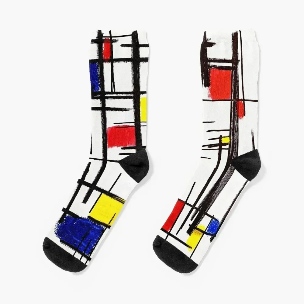 Mondrian Minimalist De Stijl Современное искусство? Носки epitomegirl рождественские подарки